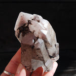 ET Soulmate Isis Face Pink Lithium Lemurian Quartz Crystal Starbrary Specular Hematite, Brazil