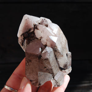 ET Soulmate Isis Face Pink Lithium Lemurian Quartz Crystal Starbrary Specular Hematite, Brazil