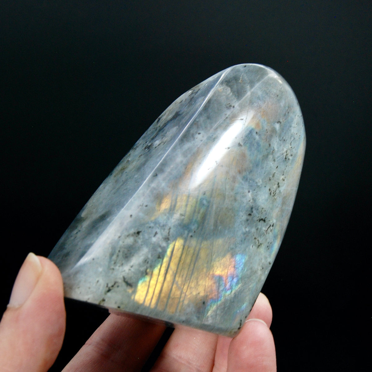 Sunset Labradorite Crystal Freeform Tower, Super Flashy Spectrolite