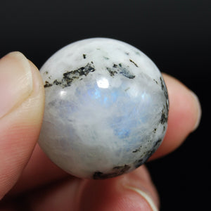 Mini Rainbow Moonstone Crystal Sphere, GUARANTEED Blue Flash, 15mm 20mm 25mm