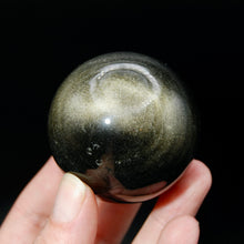 Load image into Gallery viewer, Gold Sheen Obsidian Crystal Sphere
