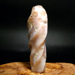 Pink Sakura Flower Agate Crystal Freeform Flame Tower, Madagascar