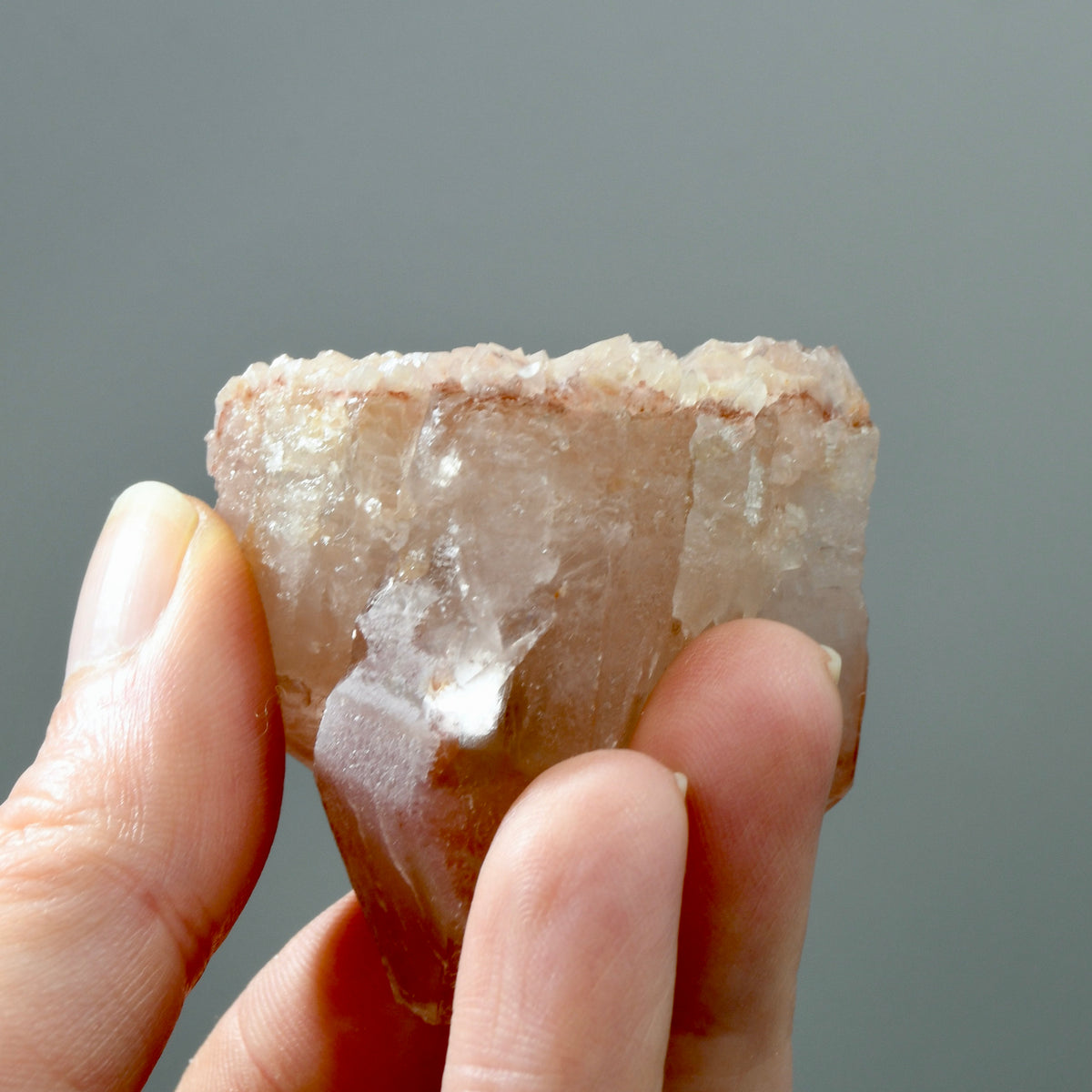ET Strawberry Pink Scarlet Temple Lemurian Quartz Crystal Cluster, Serra do Cabral, Brazil