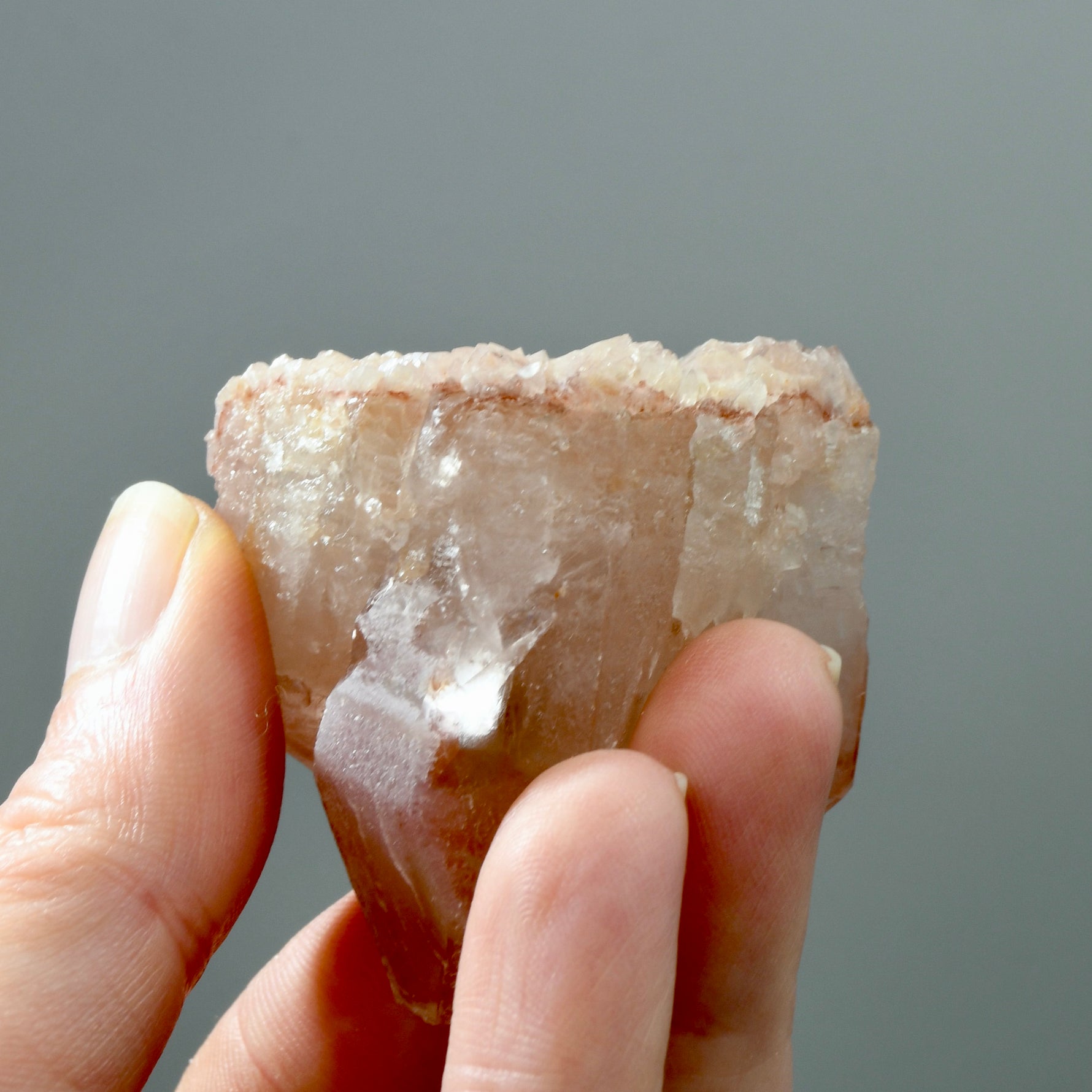 ET Strawberry Pink Scarlet Temple Lemurian Quartz Crystal Cluster, Serra do Cabral, Brazil