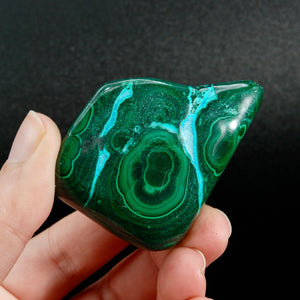 Chrysocolla Malachite Crystal Palm Stone, Congo