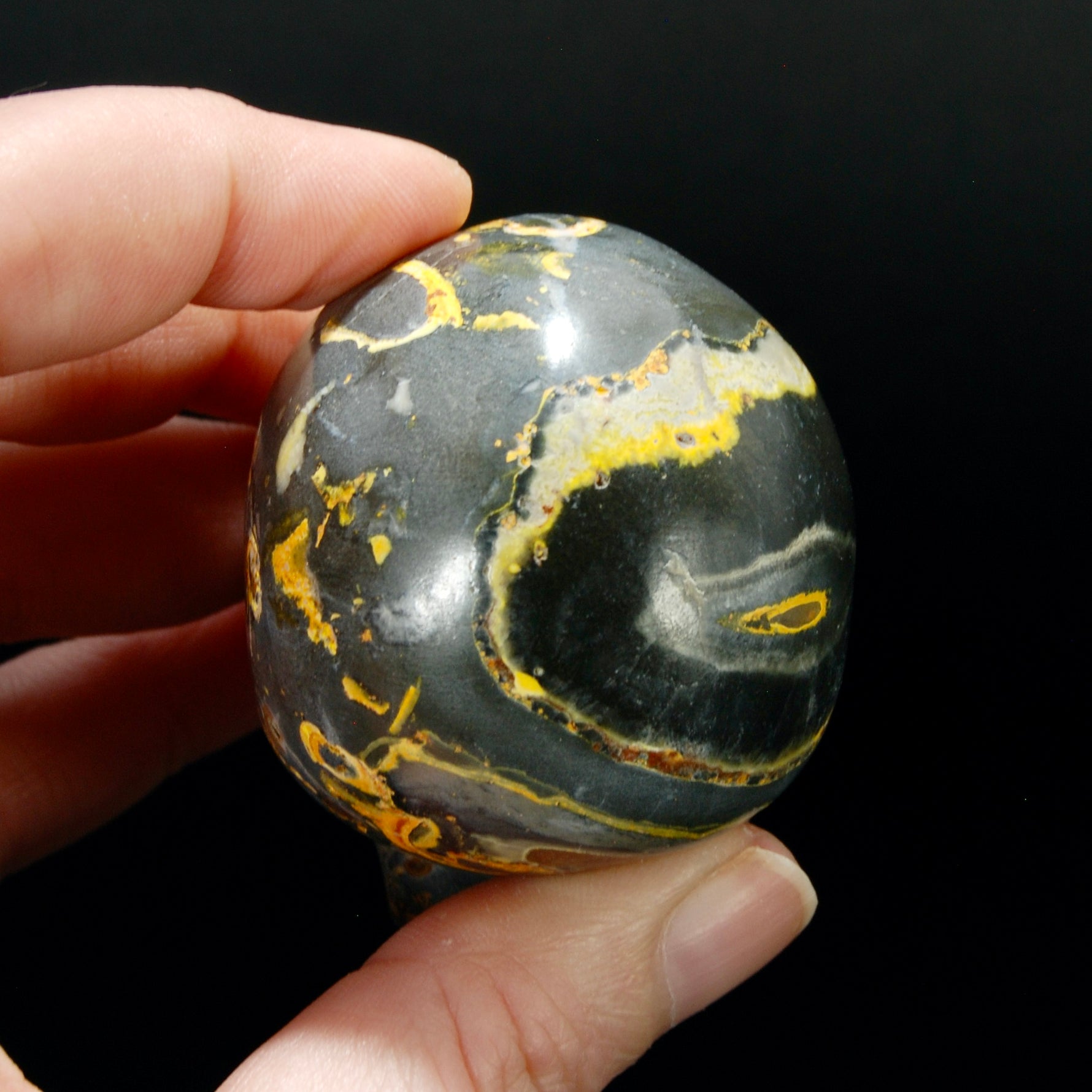Bumblebee Jasper Carved Crystal Skull, Indonesia