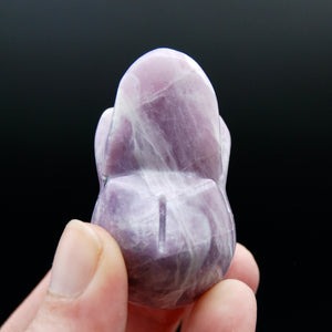 Lepidolite Carved Crystal Skull