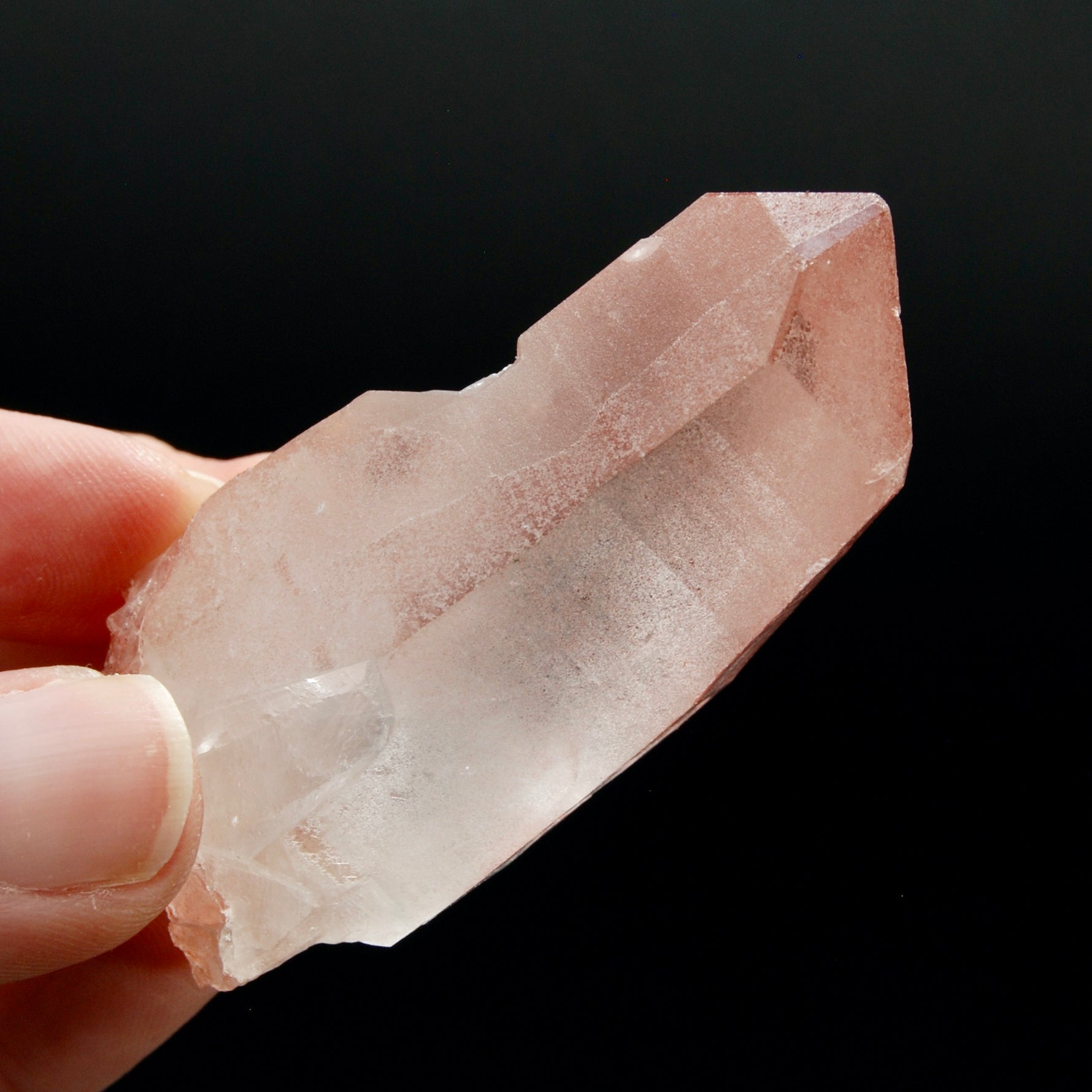 Strawberry Pink Lemurian Seed Quartz Crystal Master Starbrary, Serra do Cabral, Brazil