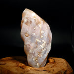 Pink Sakura Flower Agate Crystal Freeform Flame Tower, Madagascar