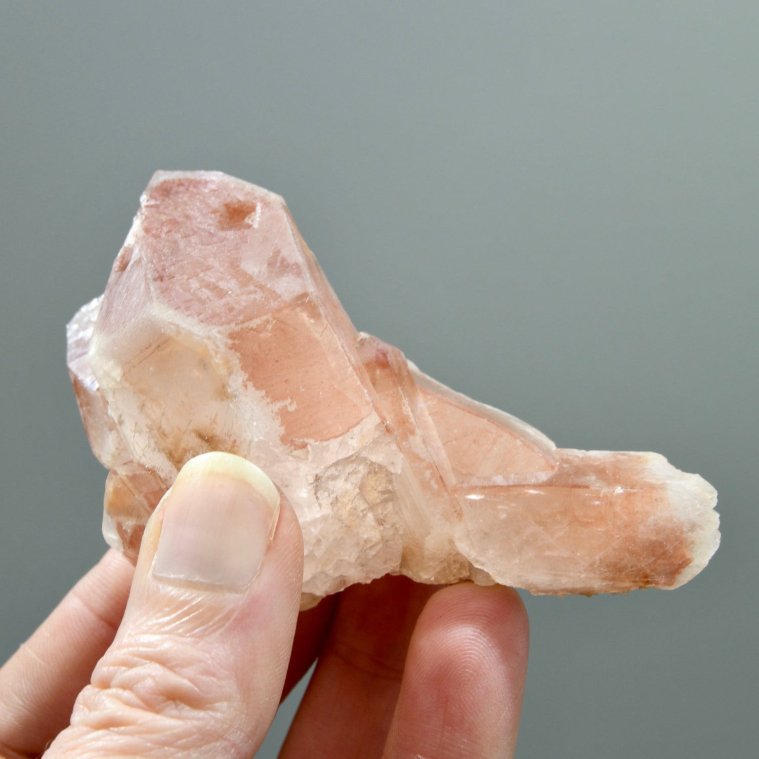 Isis Face Soulmate Tantric Twin Strawberry Pink Scarlet Temple Lemurian Seed Quartz Crystal Starbrary Dreamsicle Cluster, Brazil