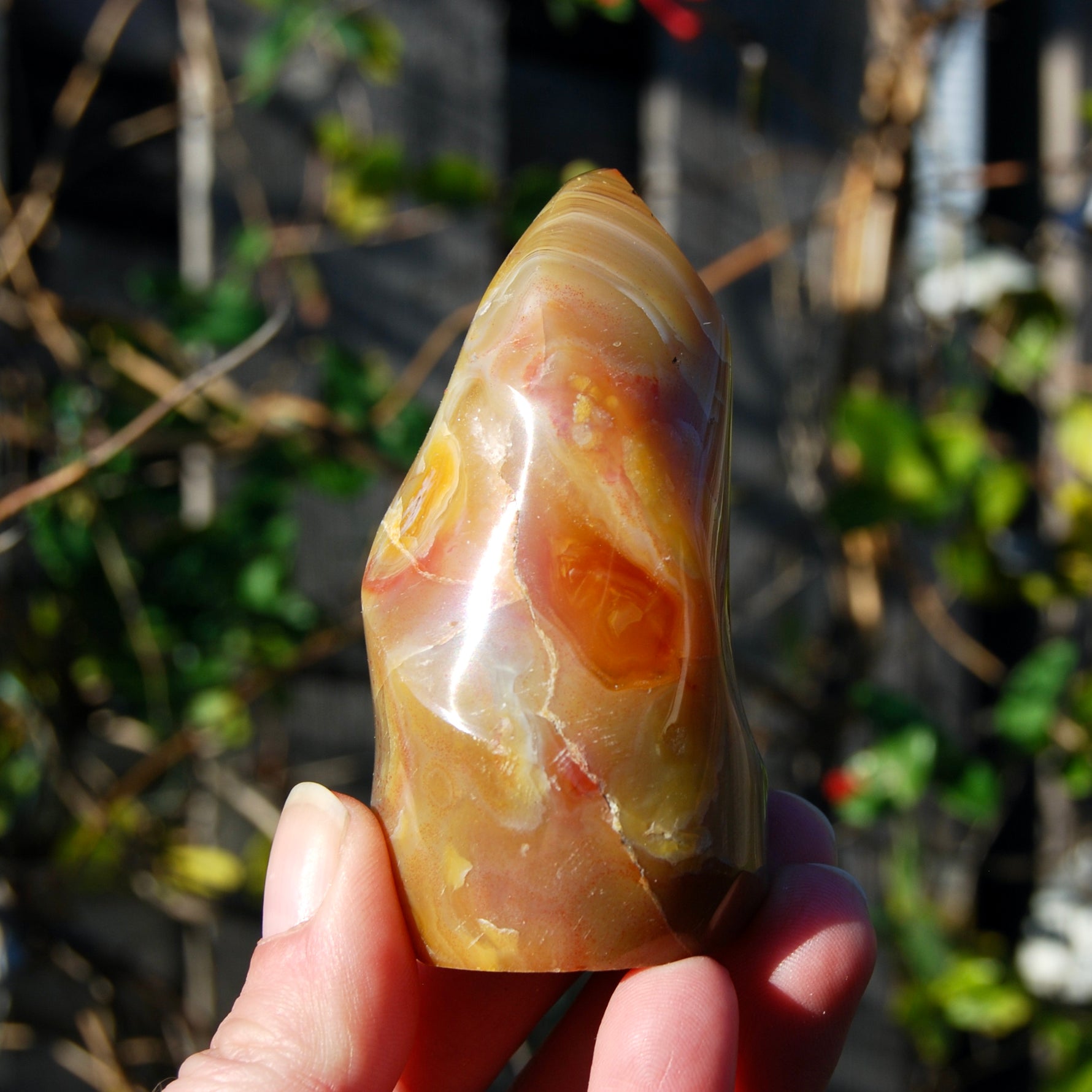 Carnelian Crystal Flame, Carnelian Agate Freeform Tower, Madagascar