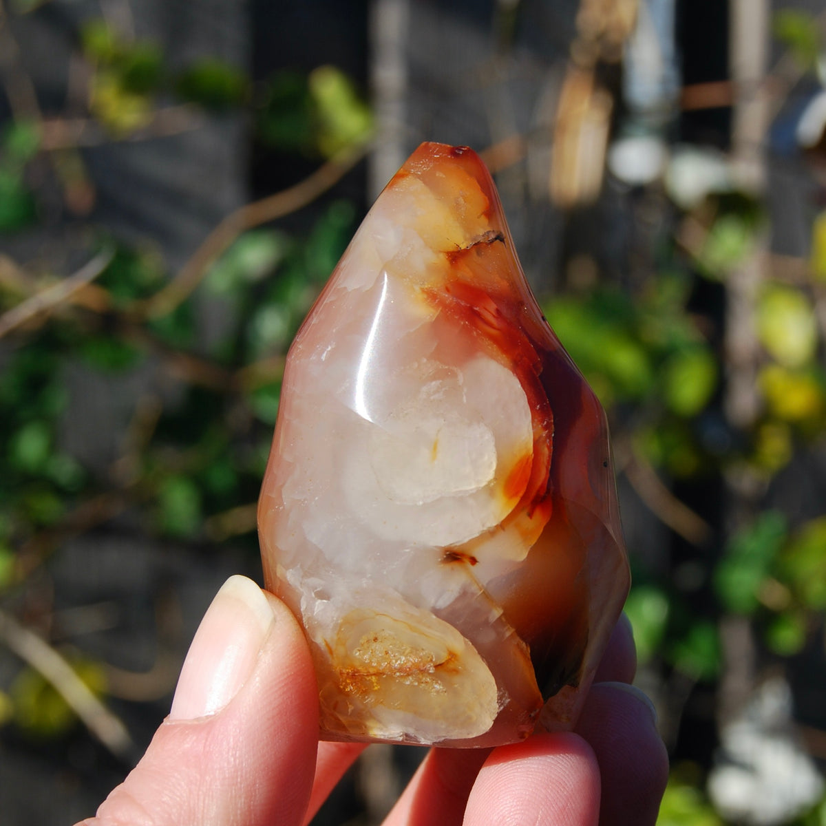 Carnelian Crystal Flame, Carnelian Agate Freeform Tower, Madagascar