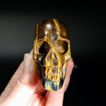 Blue Tiger's Eye Carved Crystal Skull