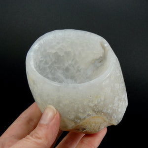 Natural Crystalline Agate Carved Crystal Freeform Bowl