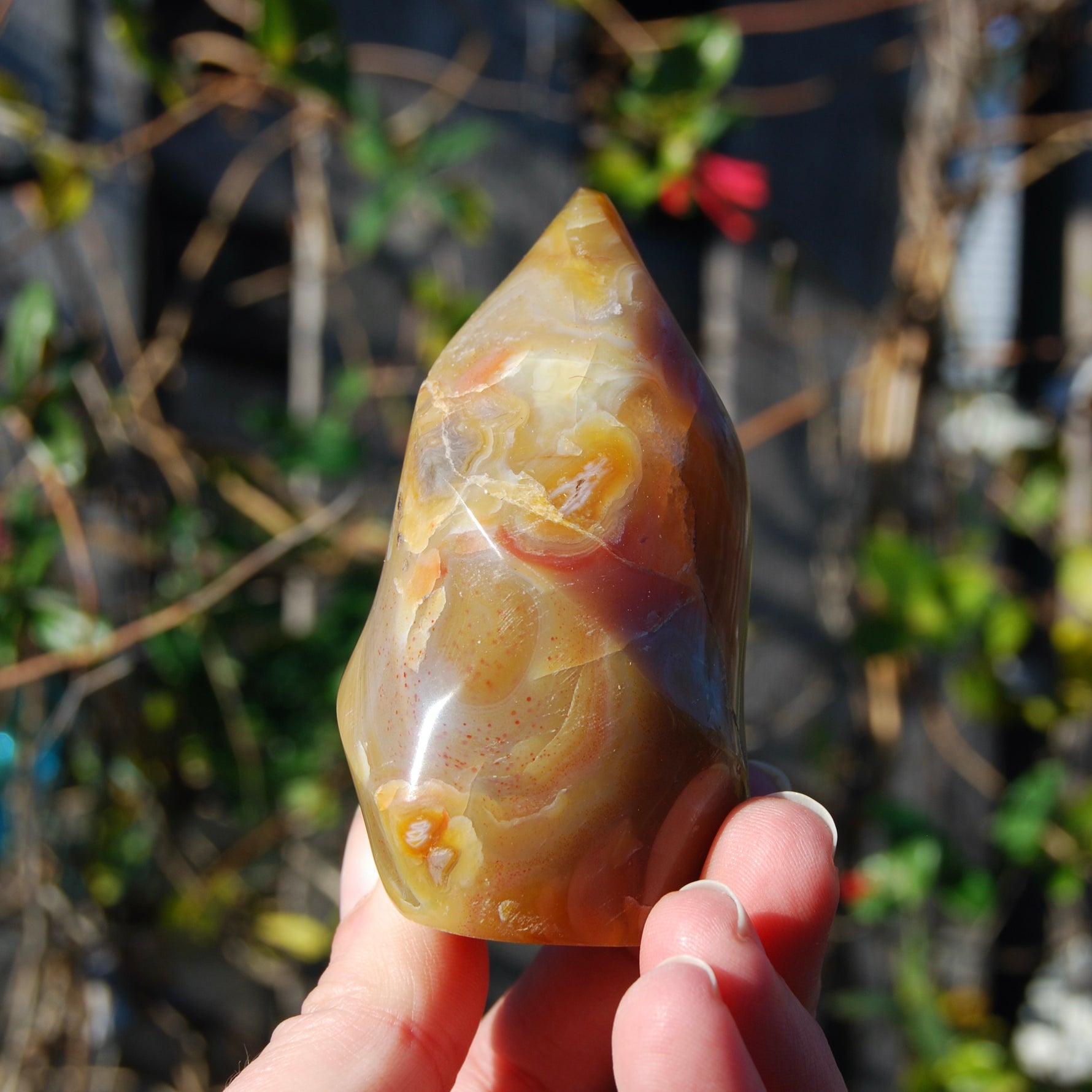 Carnelian Crystal Flame, Carnelian Agate Freeform Tower, Madagascar