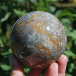Brecciated Ibis Jasper Crystal Sphere, Intricate Patterns Druzy