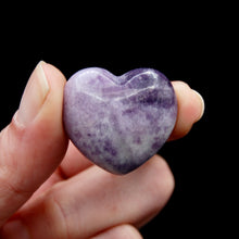 Load image into Gallery viewer, Purple Lepidolite Crystal Heart 30mm
