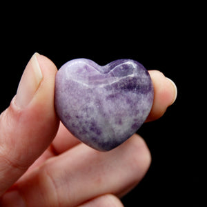 Purple Lepidolite Crystal Heart 30mm