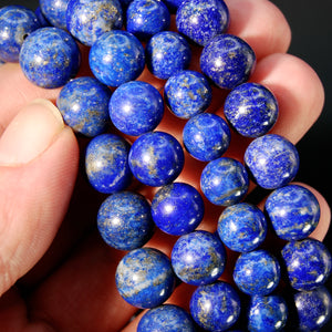 Genuine Lapis Lazuli Crystal Bracelet, Natural Gemstone Beads