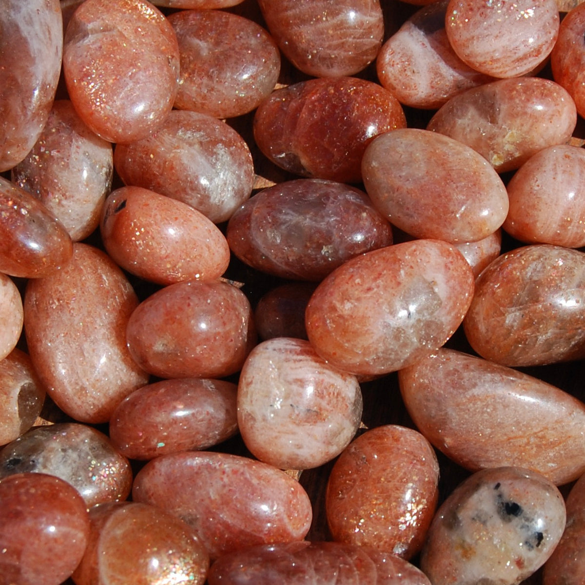 Super Flashy Sunstone Crystal Tumbled Stones
