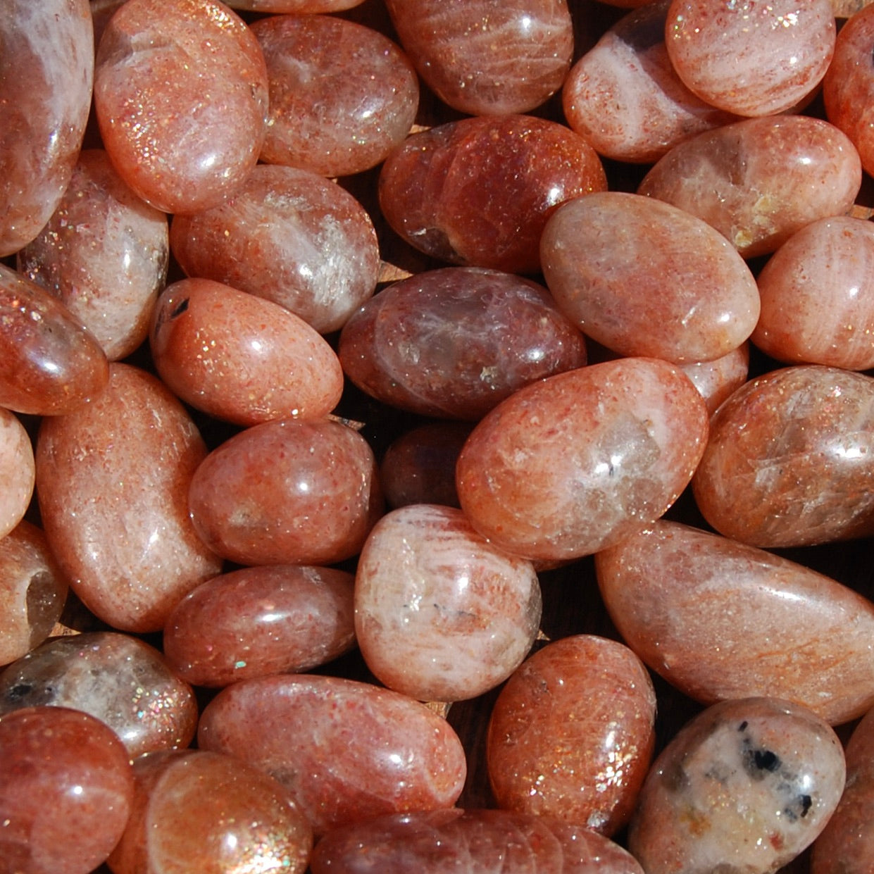 Super Flashy Sunstone Crystal Tumbled Stones