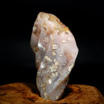 Pink Sakura Flower Agate Crystal Freeform Flame Tower, Madagascar