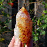 Carnelian Crystal Flame, Carnelian Agate Freeform Tower, Madagascar