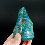 Gemmy Blue Apatite Crystal Flame, Madagascar