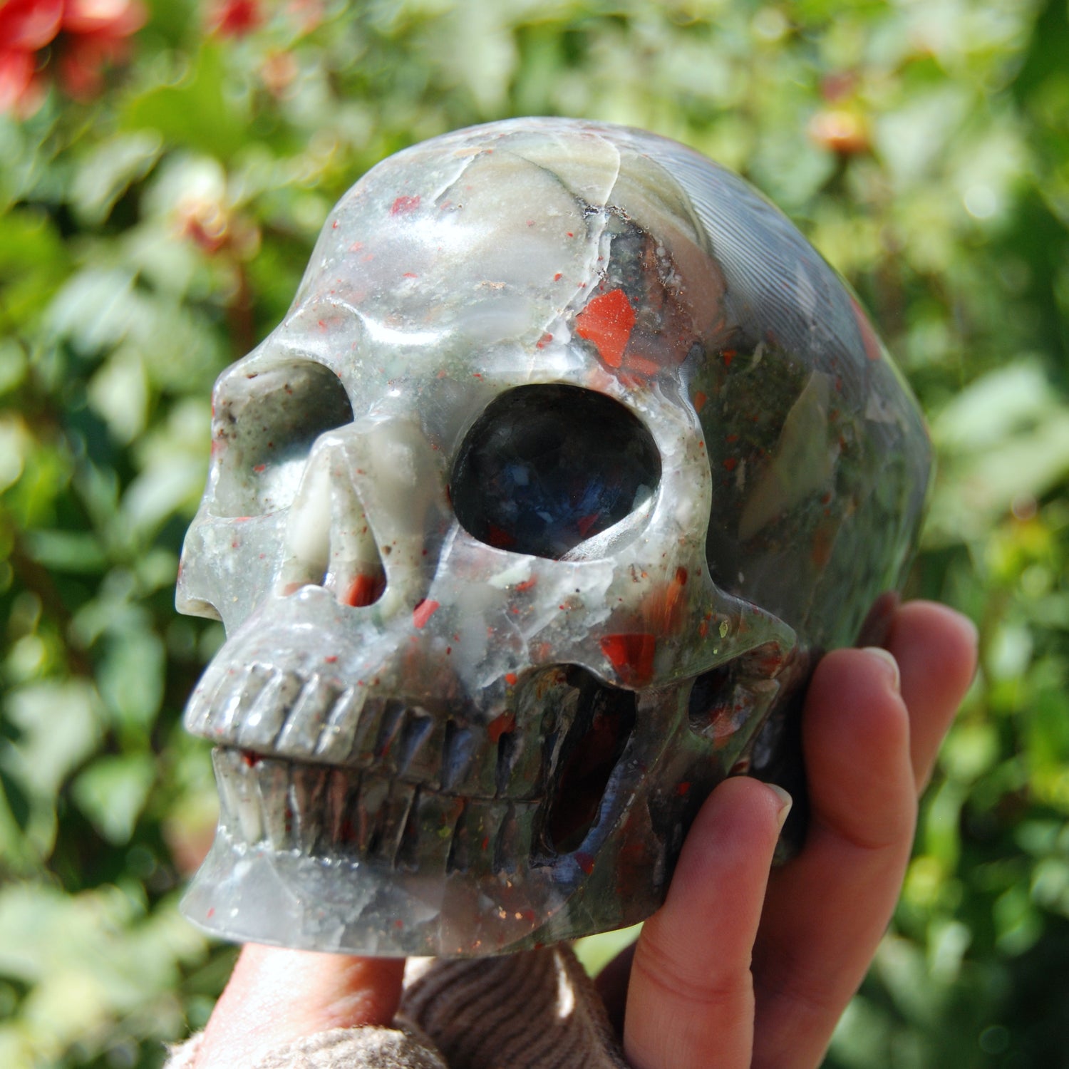 African Bloodstone Crystal Skull 
