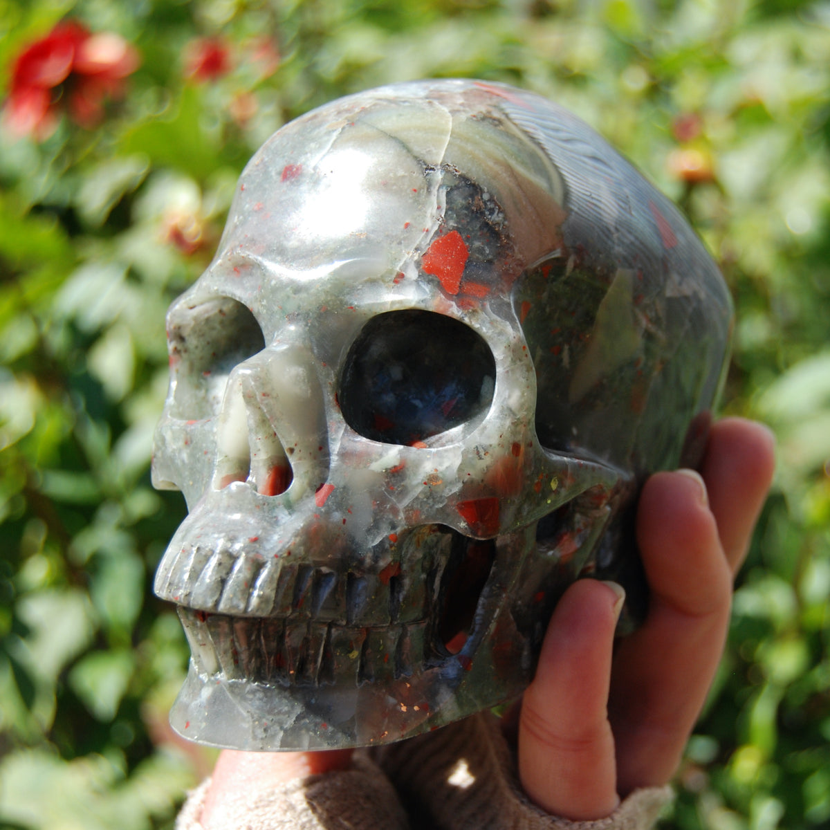African Bloodstone Crystal Skull 