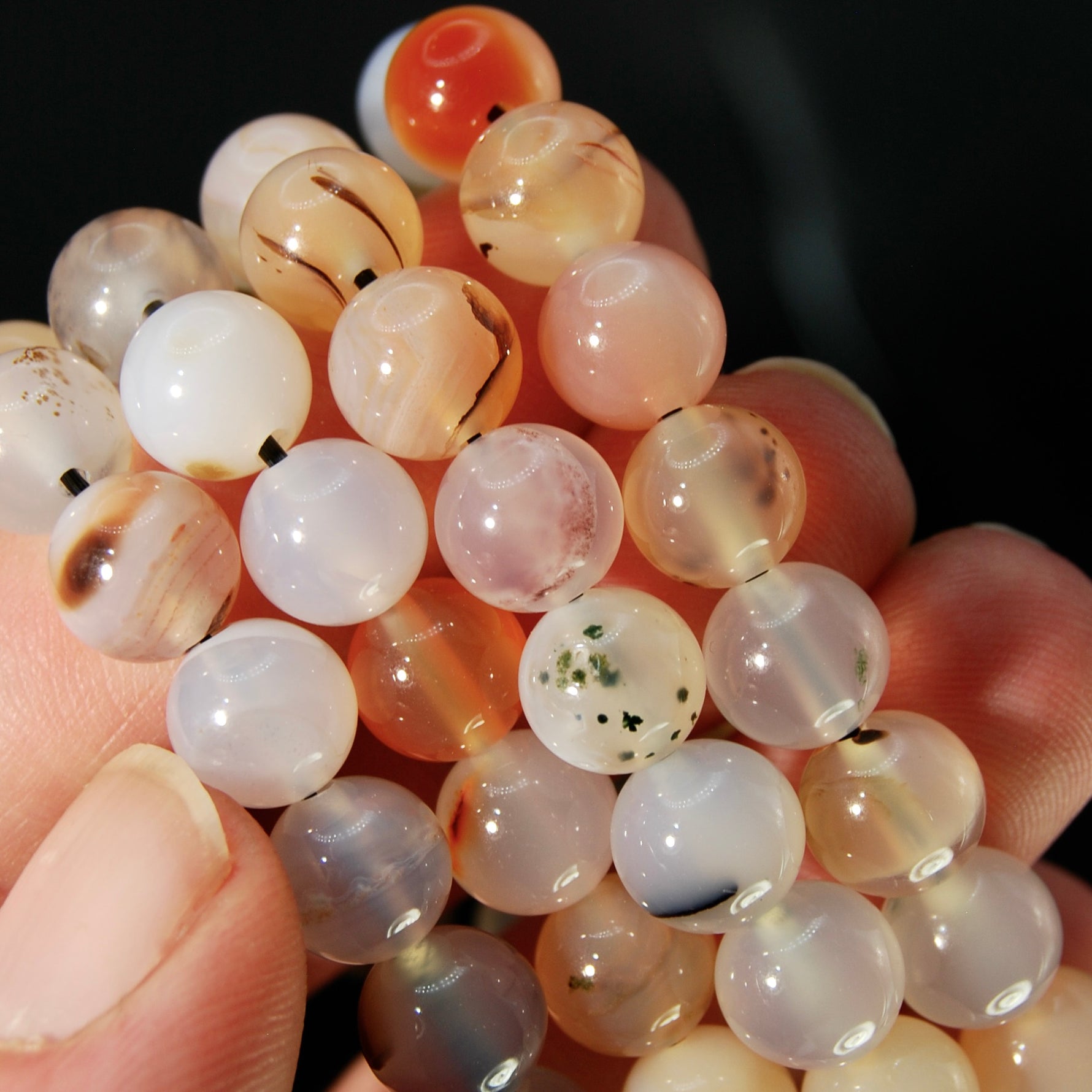 Dendritic Agate Crystal Power Bracelet, 8mm Natural Gemstone Beads