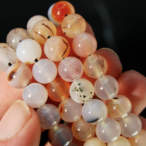 Dendritic Agate Crystal Power Bracelet, 8mm Natural Gemstone Beads