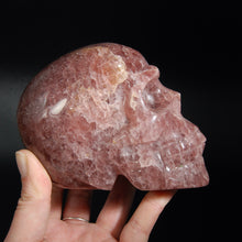 Load image into Gallery viewer, Large Strawberry Quartz Carved Crystal Skull
