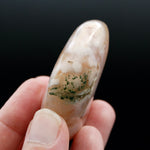 Sakura Flower Agate Palm Stone, Pink Lavender Green Sakura Agate, Madagascar