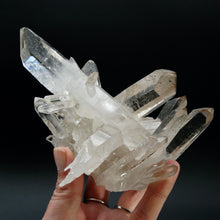 Load image into Gallery viewer, STUNNING Starburst Lemurian Silver Quartz Crystal Starbrary Cluster, Isis Face Channeler Record Keepers Optical Corinto Quartz, Brazil
