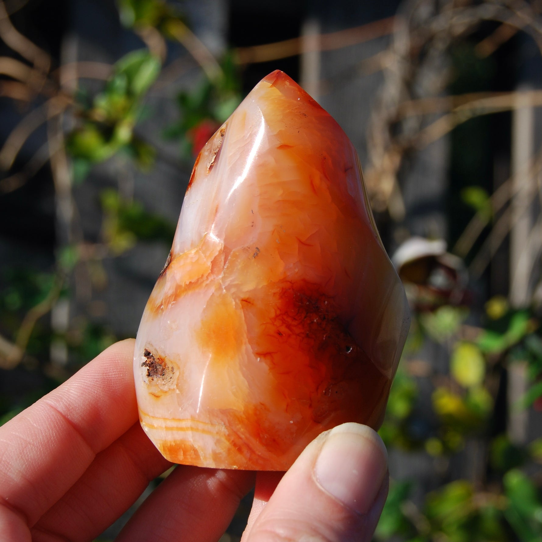 Carnelian Crystal Flame, Carnelian Agate Freeform Tower, Madagascar