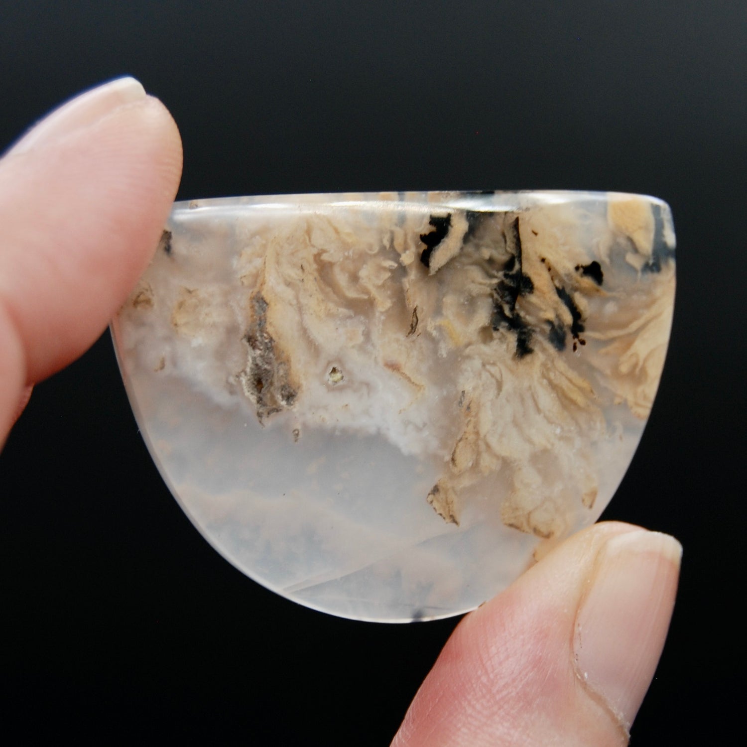 Graveyard Plume Agate Cabochon