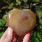Carnelian Agate Crystal Heart Palm Stone