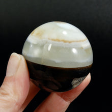 Load image into Gallery viewer, Sulemani &#39;Eye of Shiva&#39; Banded Sardonyx Crystal Sphere, India
