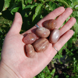 Flashy Sunstone Crystal Tumbled Stones, India