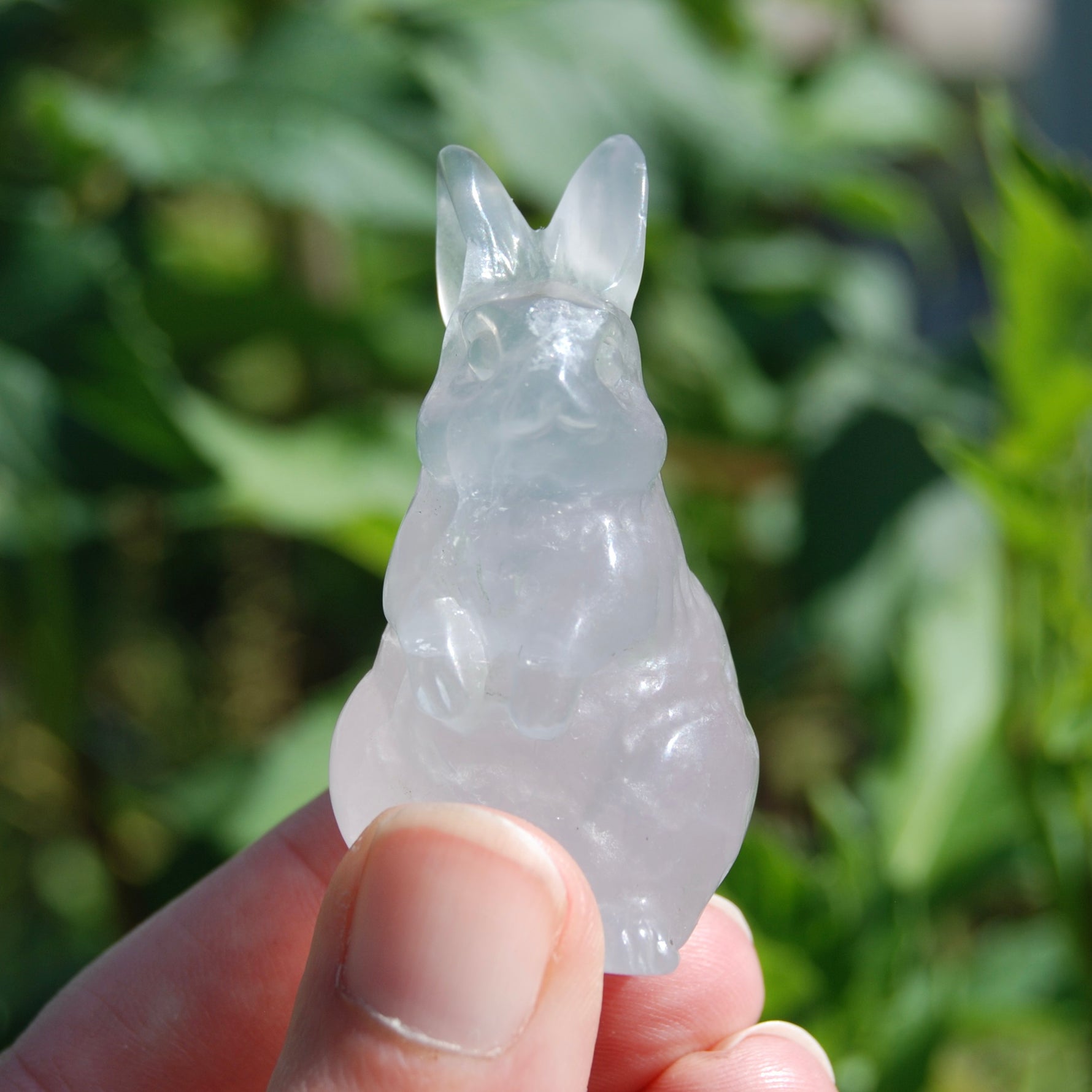 Yttrium Fluorite Carved Crystal Rabbit