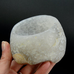 Natural Crystalline Agate Carved Crystal Freeform Bowl