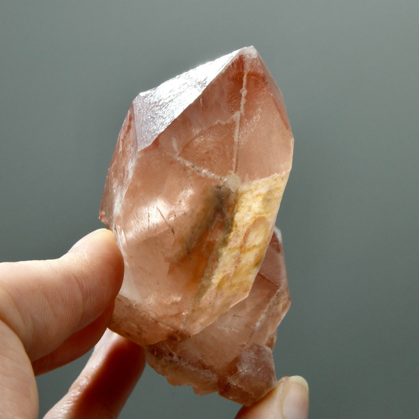 Tantric Twin Strawberry Pink Scarlet Temple Lemurian Seed Quartz Crystal Starbrary Dreamsicle, Brazil