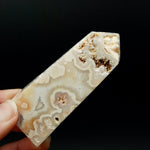 PINK Crazy Lace Agate Druzy Filled Crystal Tower, Indonesia