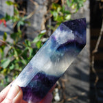 Chunky Fluorite Crystal Tower, Large Blue Purple Fluorite Tower