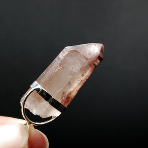 Pink Lithium Lemurian Seed Crystal Starbrary Pendant for Necklace