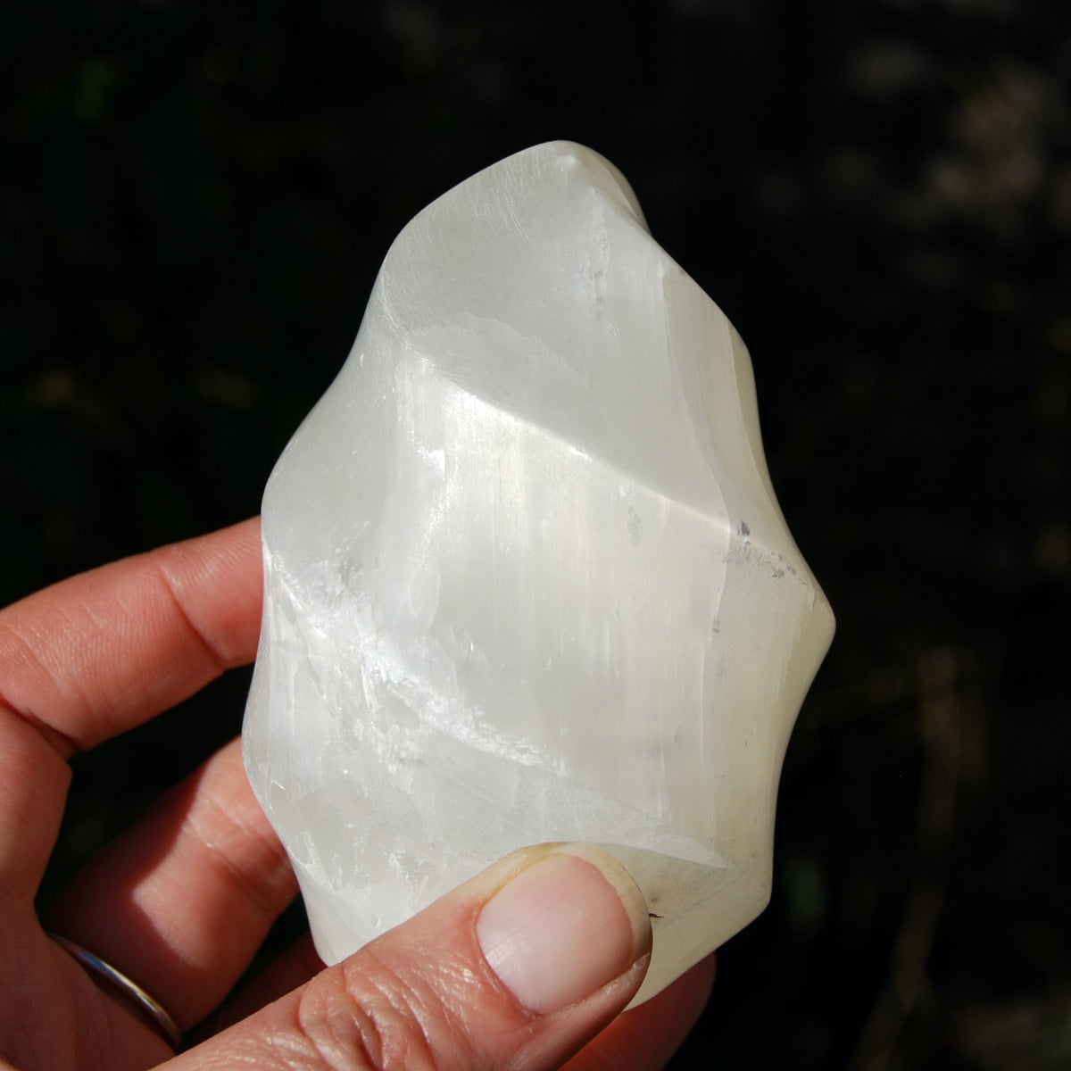 White Light Selenite Crystal Flame