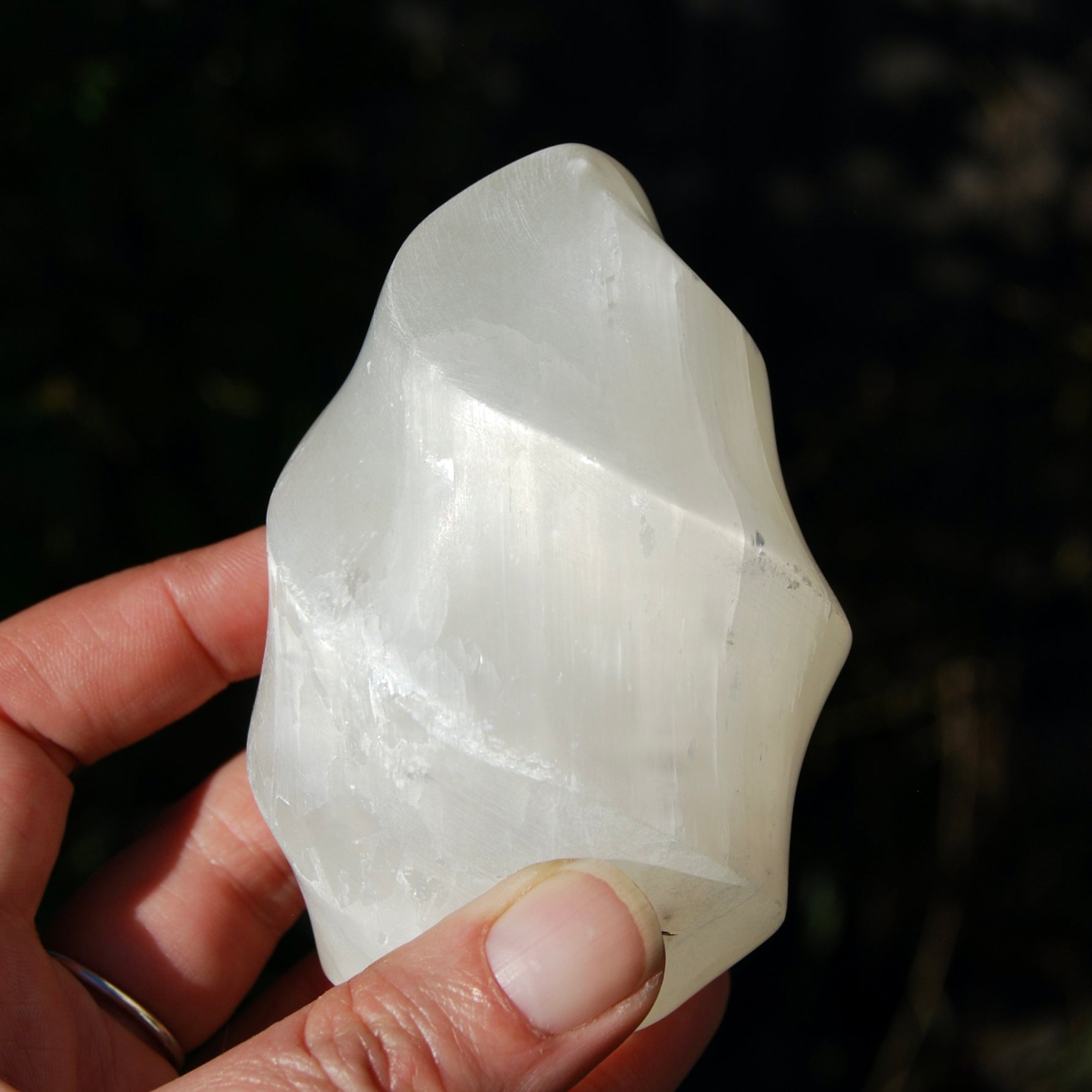 White Light Selenite Crystal Flame