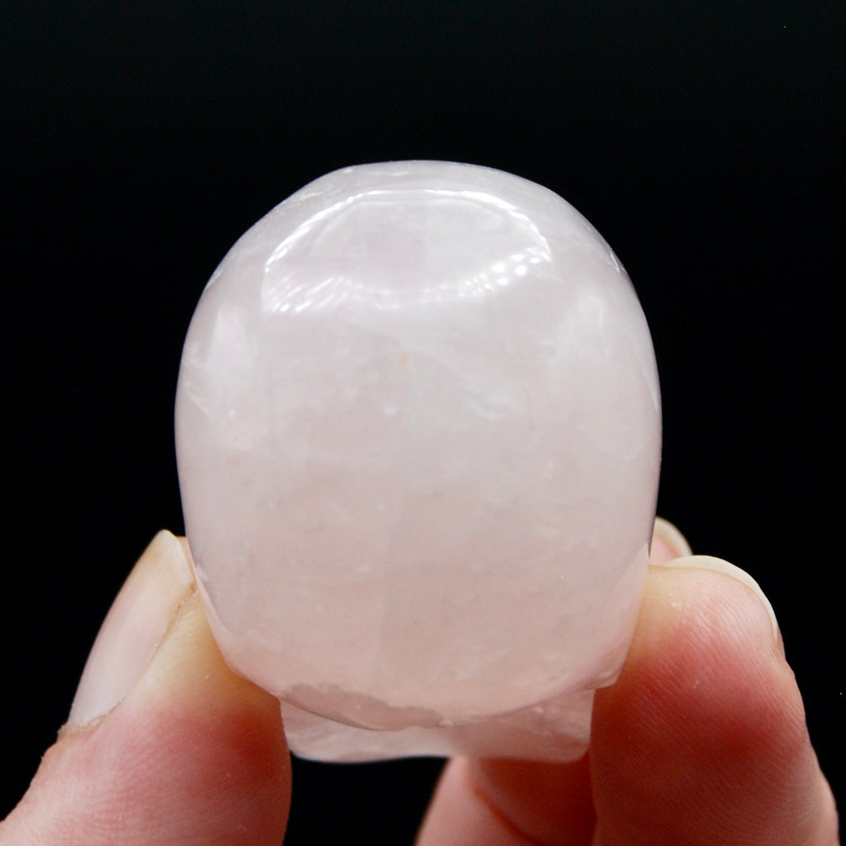 2in Rose Quartz Crystal Skull, Realistic Carved Crystal