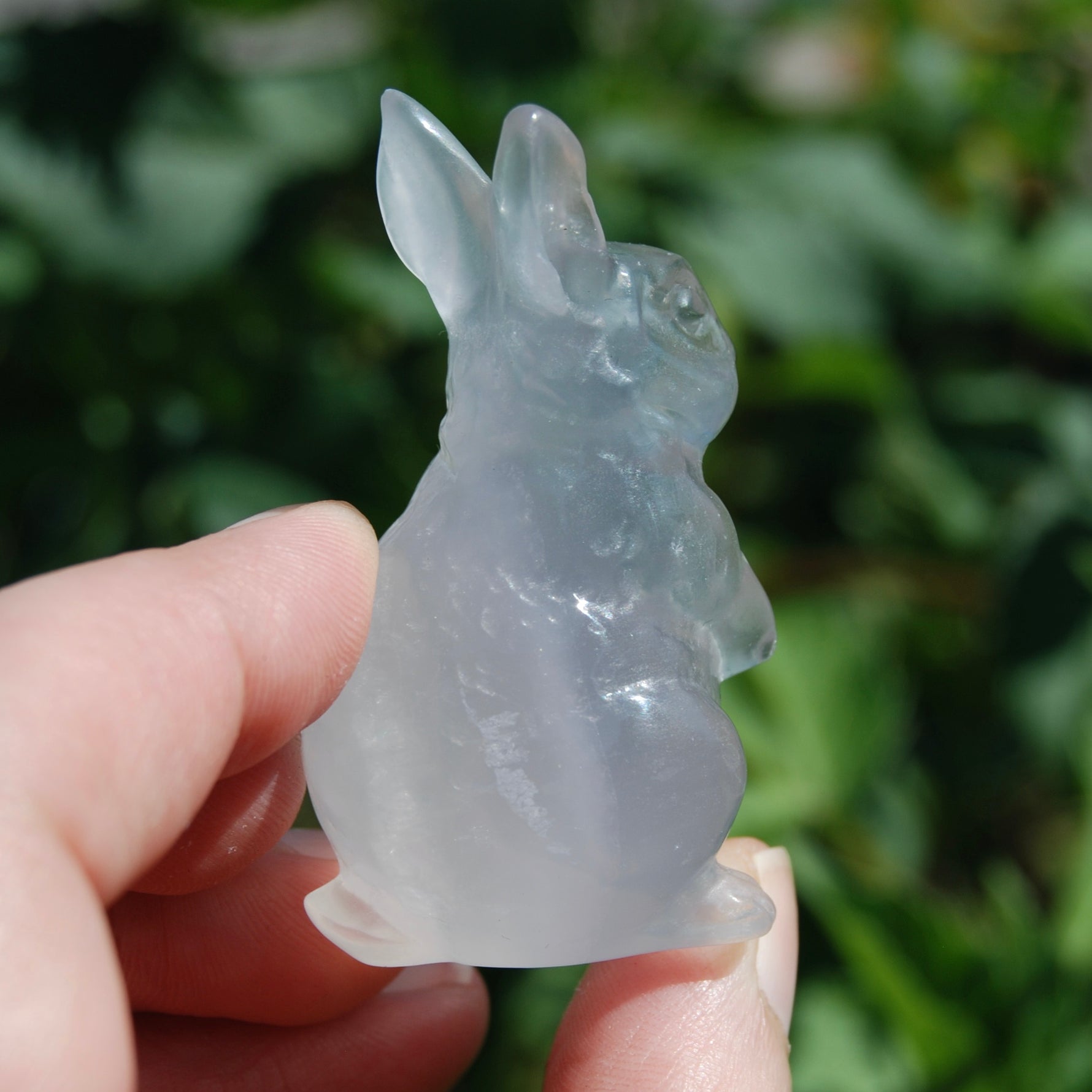Yttrium Fluorite Carved Crystal Rabbit